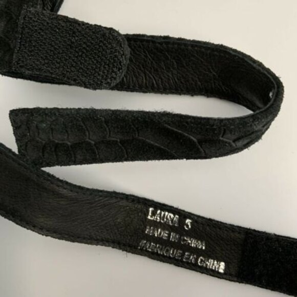 Jeffrey Campbell Laura Suede Snake Embossed Sandals Black 5 - Picture 6 of 11